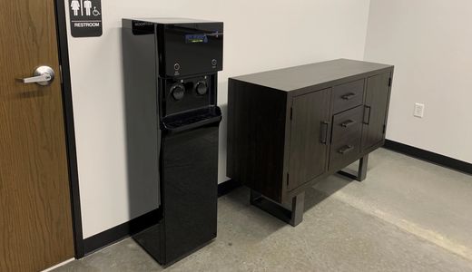 Water lines run along walls